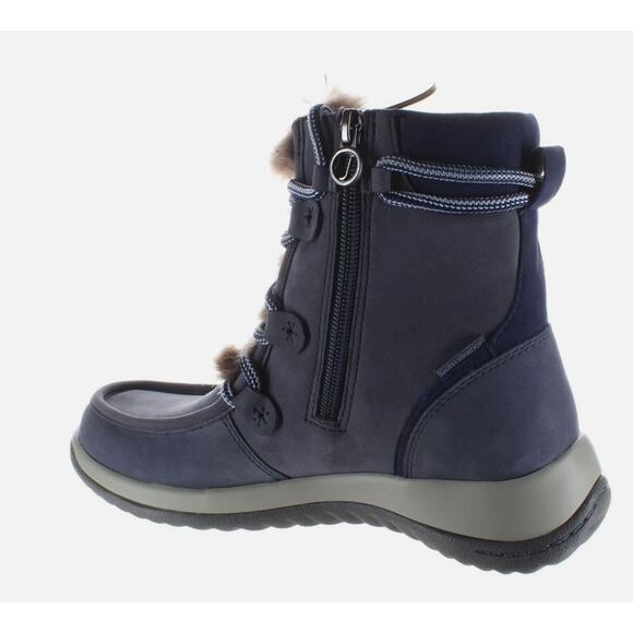 Jambu Denali Waterproof Boots 8 Blue NWT Faux Fur Ankle Booties Snow Winter Lace - Picture 2 of 8